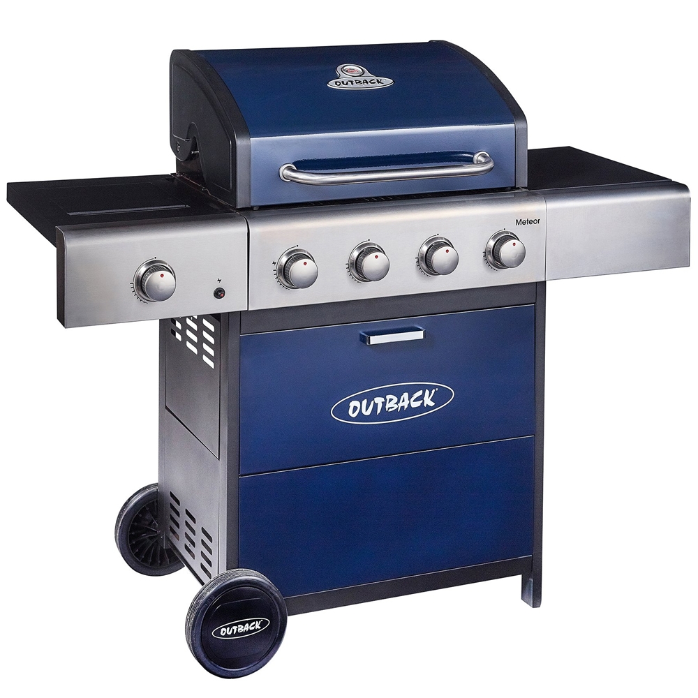 Image of OUTBACK Meteor 4 Burner Gas BBQ in Blue 