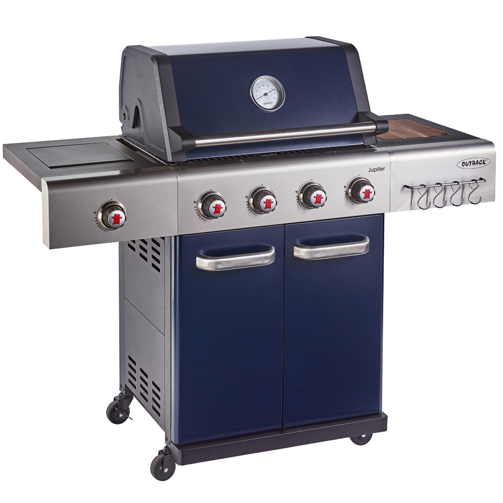 Image of OUTBACK Jupiter 4 Burner Hybrid Gas BBQ in Blue