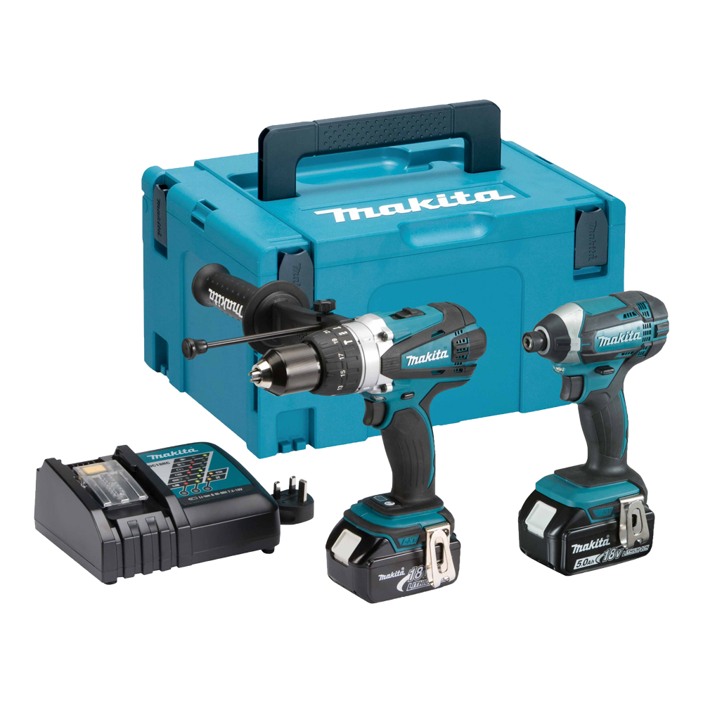 Image of MAKITA DLX2145TJ 18v Cordless Combi Drill & Impact Driver Kit